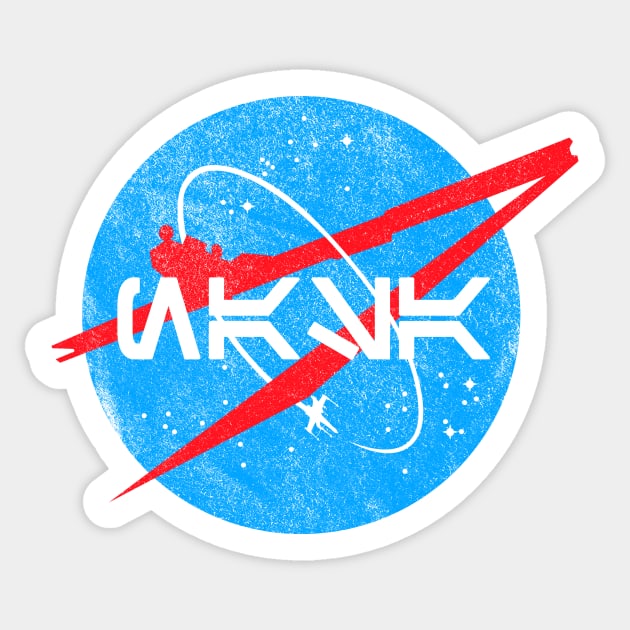 Retro Aurebesh NASA Sticker by groovyraffraff